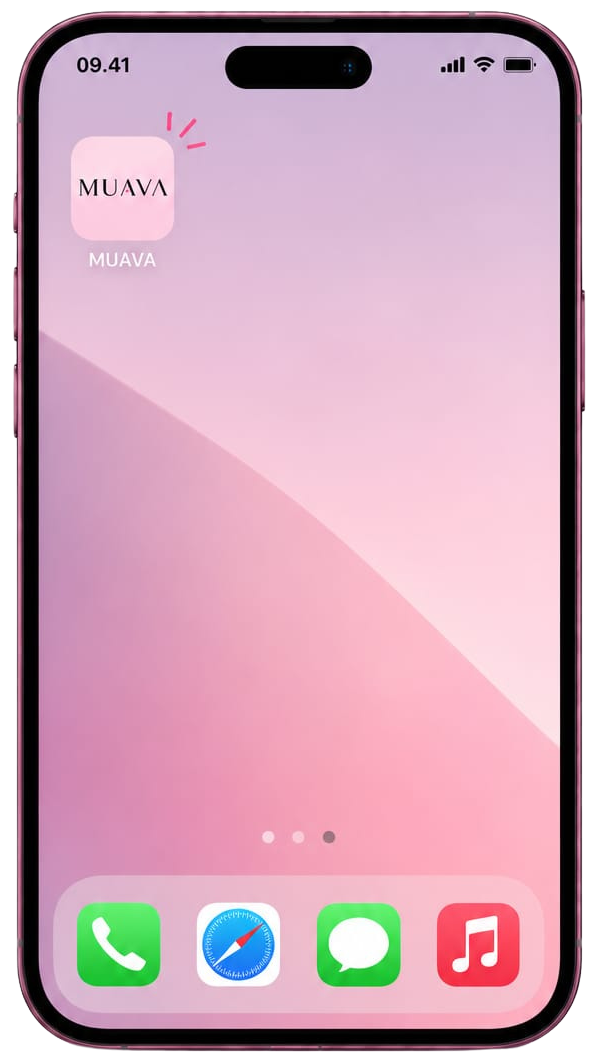 Icon MUAVA muncul di Home Screen iPhone setelah install
